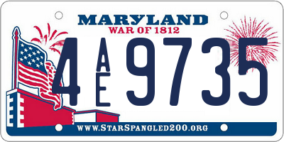 MD license plate 4AE9735
