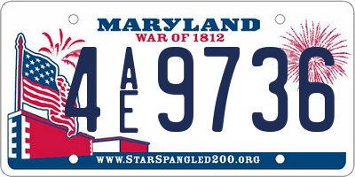 MD license plate 4AE9736