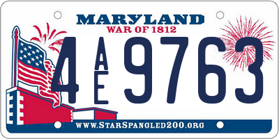 MD license plate 4AE9763