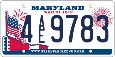 MD license plate 4AE9783