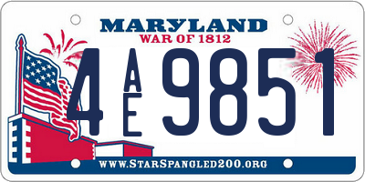 MD license plate 4AE9851