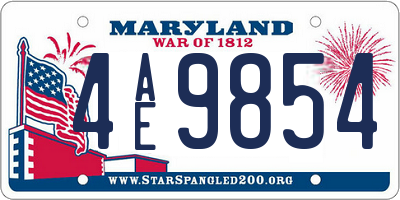 MD license plate 4AE9854