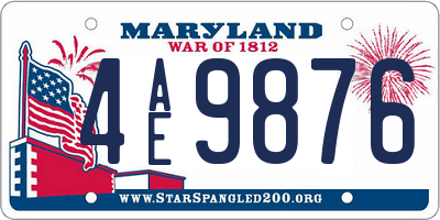 MD license plate 4AE9876