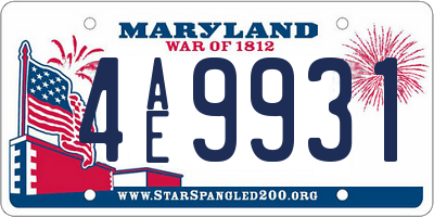 MD license plate 4AE9931