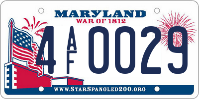 MD license plate 4AF0029