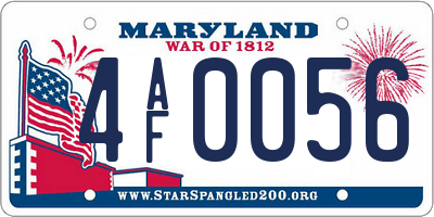 MD license plate 4AF0056