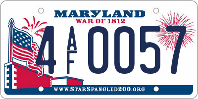 MD license plate 4AF0057