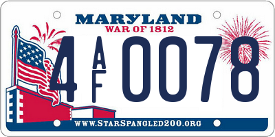 MD license plate 4AF0078