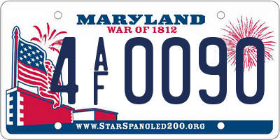 MD license plate 4AF0090