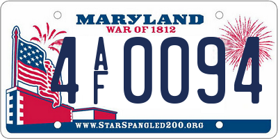 MD license plate 4AF0094