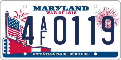 MD license plate 4AF0119