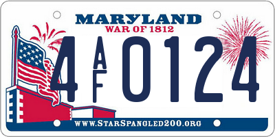 MD license plate 4AF0124