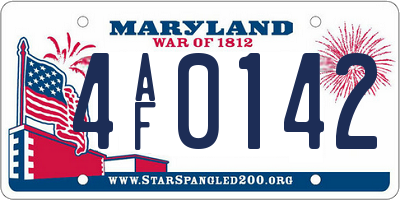 MD license plate 4AF0142