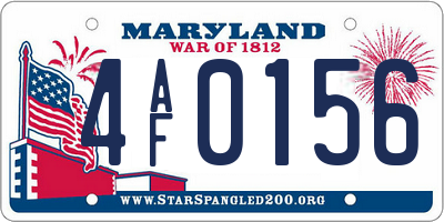 MD license plate 4AF0156
