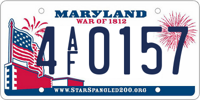 MD license plate 4AF0157
