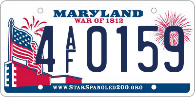 MD license plate 4AF0159
