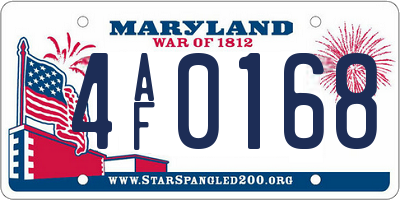 MD license plate 4AF0168