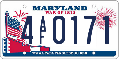 MD license plate 4AF0171