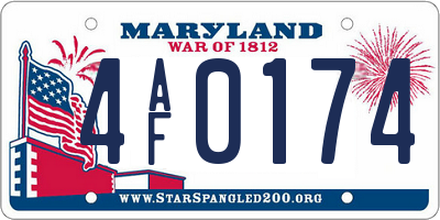 MD license plate 4AF0174