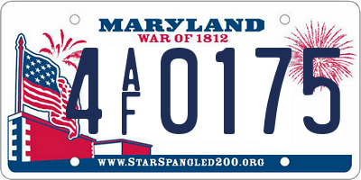 MD license plate 4AF0175