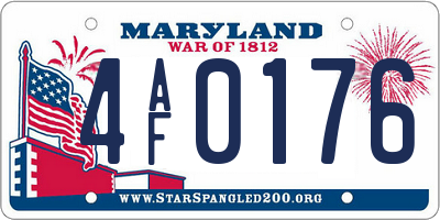 MD license plate 4AF0176