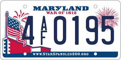 MD license plate 4AF0195