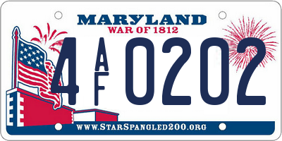 MD license plate 4AF0202