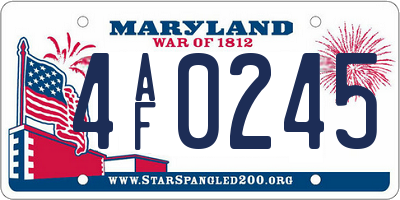 MD license plate 4AF0245
