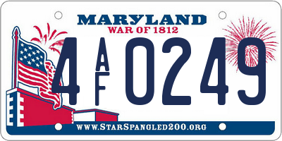 MD license plate 4AF0249
