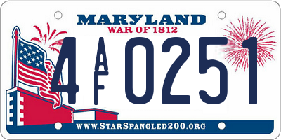 MD license plate 4AF0251