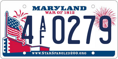 MD license plate 4AF0279