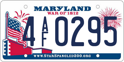 MD license plate 4AF0295
