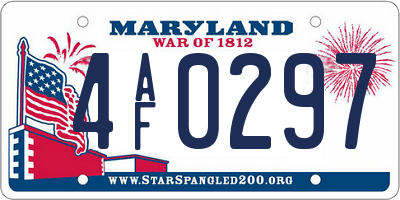 MD license plate 4AF0297