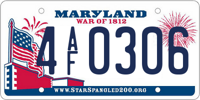 MD license plate 4AF0306