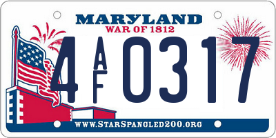 MD license plate 4AF0317