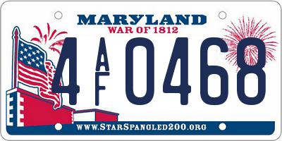 MD license plate 4AF0468