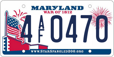 MD license plate 4AF0470