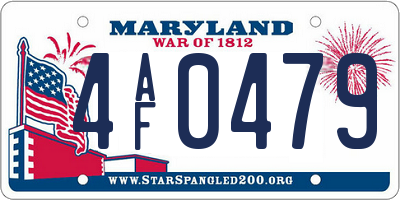 MD license plate 4AF0479