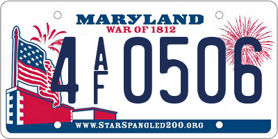 MD license plate 4AF0506