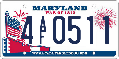 MD license plate 4AF0511