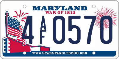 MD license plate 4AF0570