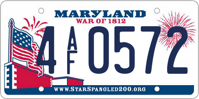 MD license plate 4AF0572