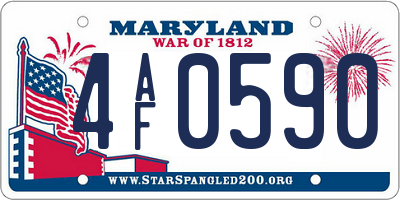 MD license plate 4AF0590