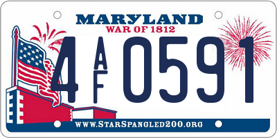 MD license plate 4AF0591