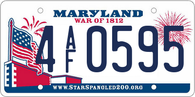 MD license plate 4AF0595