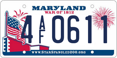 MD license plate 4AF0611
