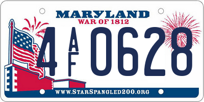 MD license plate 4AF0628