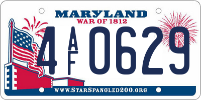 MD license plate 4AF0629