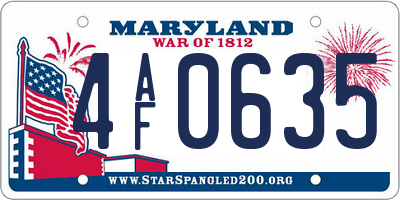MD license plate 4AF0635