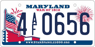 MD license plate 4AF0656